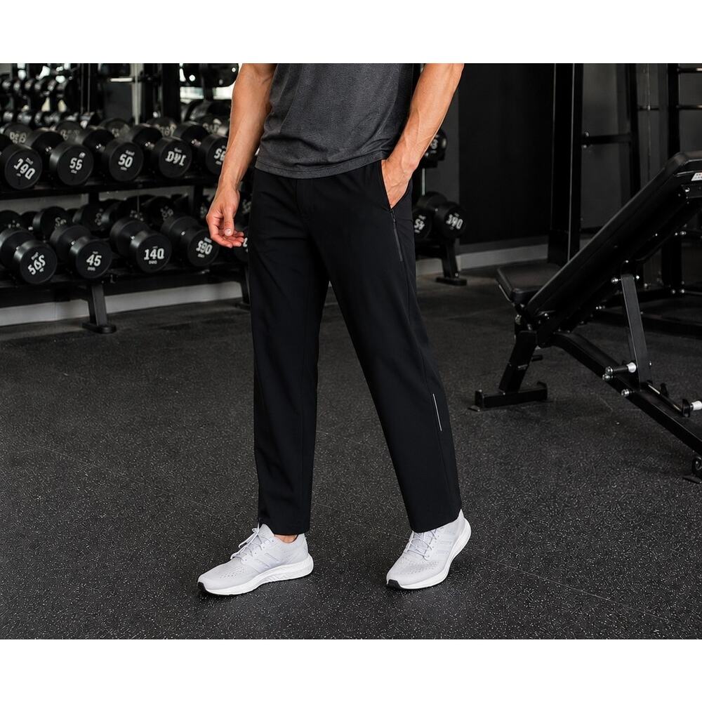 Lululemon Athletica Men’s XXL Black Athletic Jogger Pants Stretch Reflective Zip